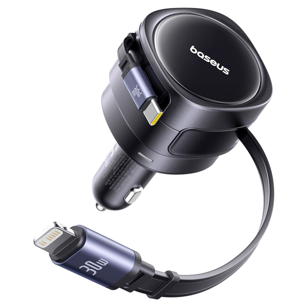Carregador de Carro Baseus Enjoyment Max / 60W / 3A / USB-C / Lightning / Preto / C00035507121-00_2