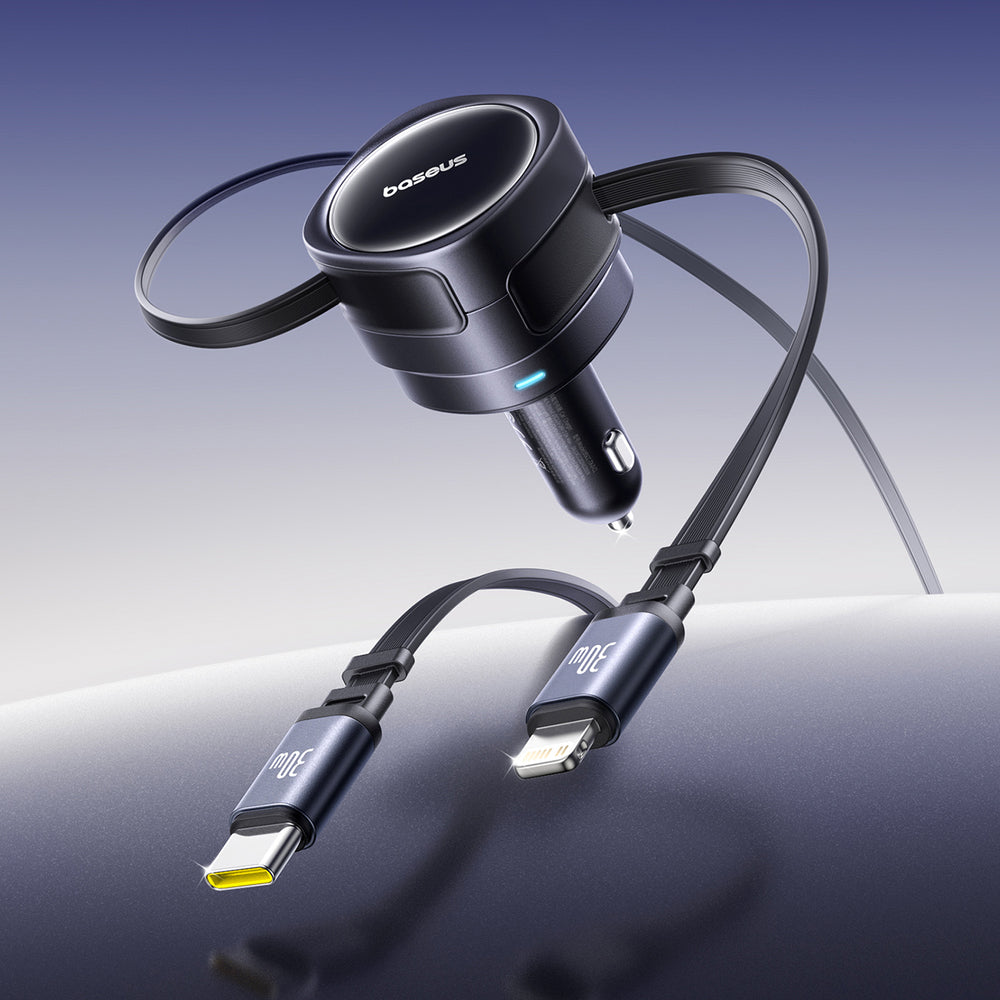 Carregador de Carro Baseus Enjoyment Max / 60W / 3A / USB-C / Lightning / Preto / C00035507121-00_5