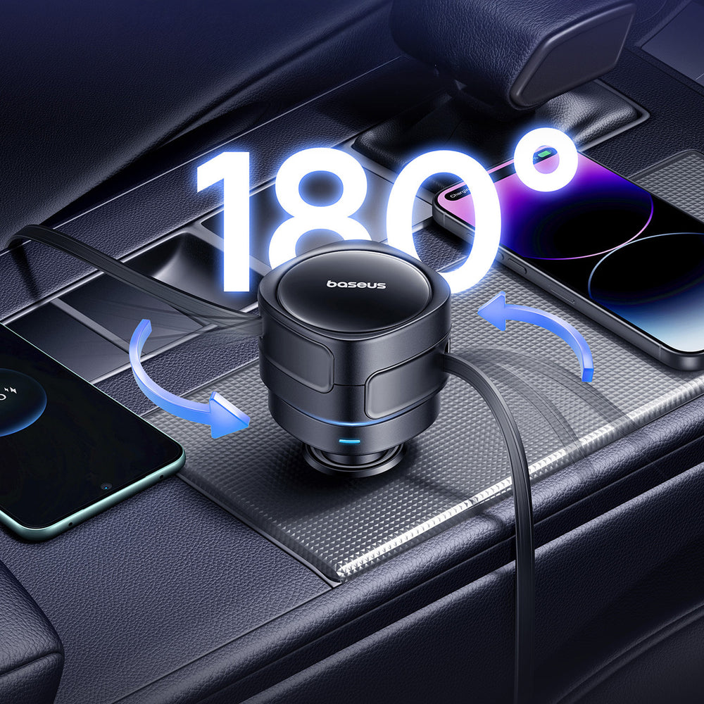 Carregador de Carro Baseus Enjoyment Max / 60W / 3A / USB-C / Lightning / Preto / C00035507121-00_6