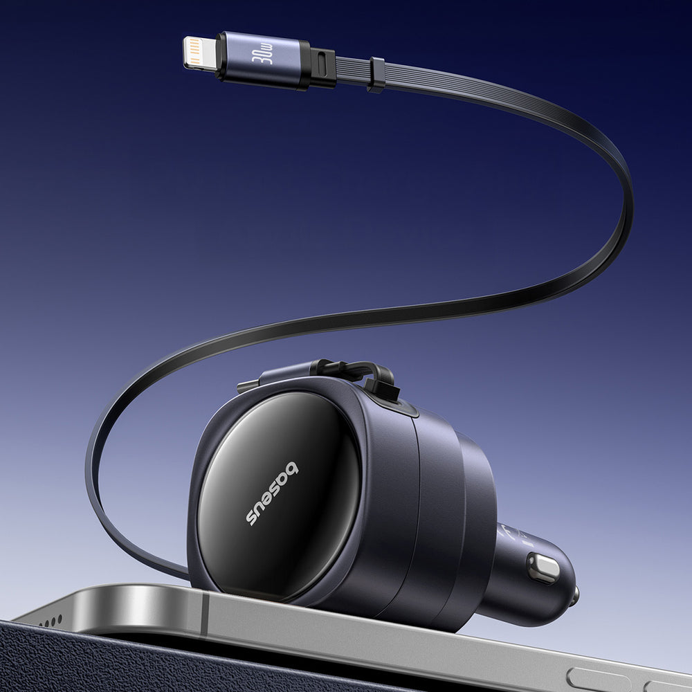 Carregador de Carro Baseus Enjoyment Max / 60W / 3A / USB-C / Lightning / Preto / C00035507121-00_8