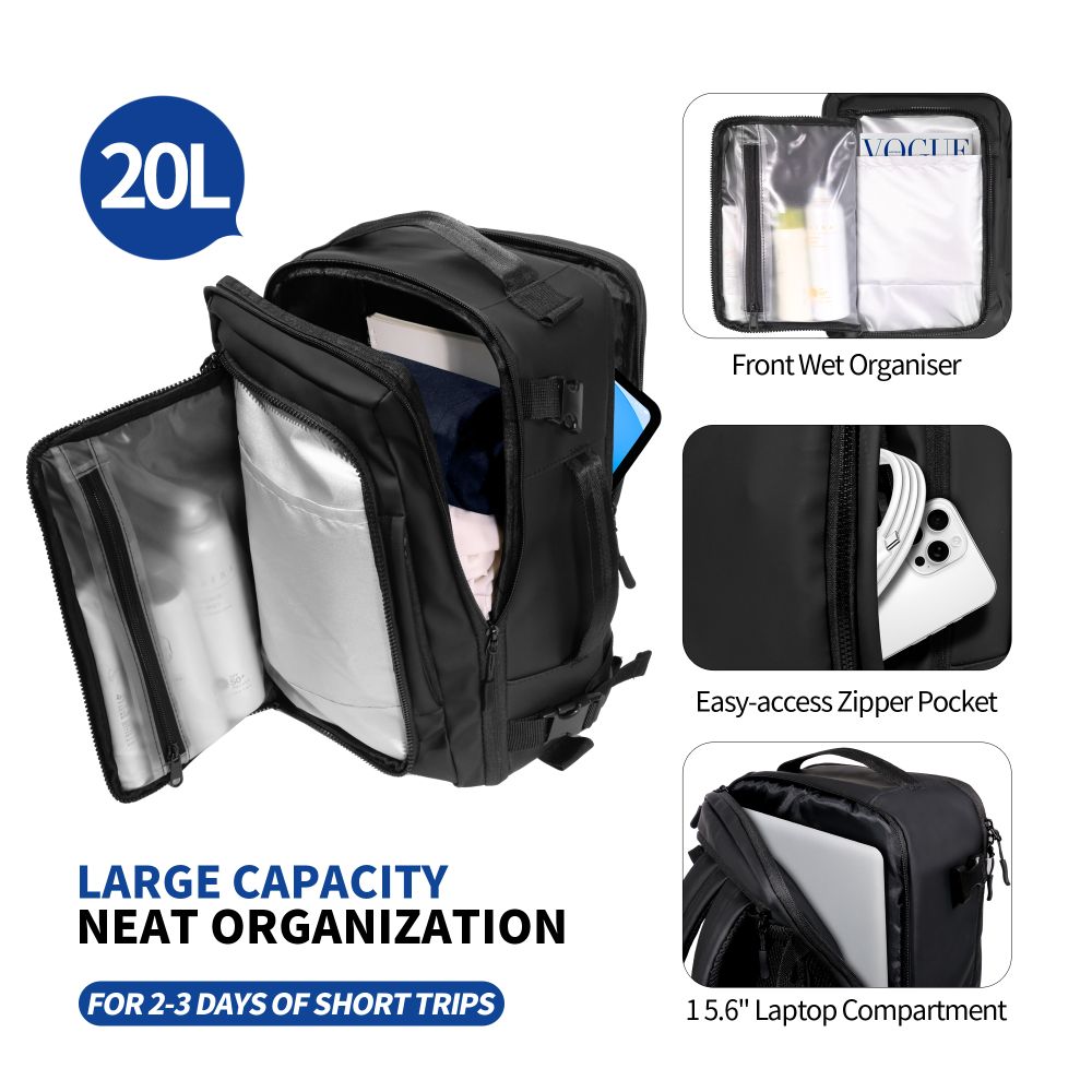 Tech-Protect Defender S50 Backpack for Ryanair &amp; Wizzar, 20L Laptop - Black_4
