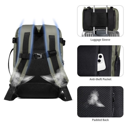 Tech-Protect Defender S50 Backpack for Ryanair &amp; Wizzar, 20L Laptop - Olive_6