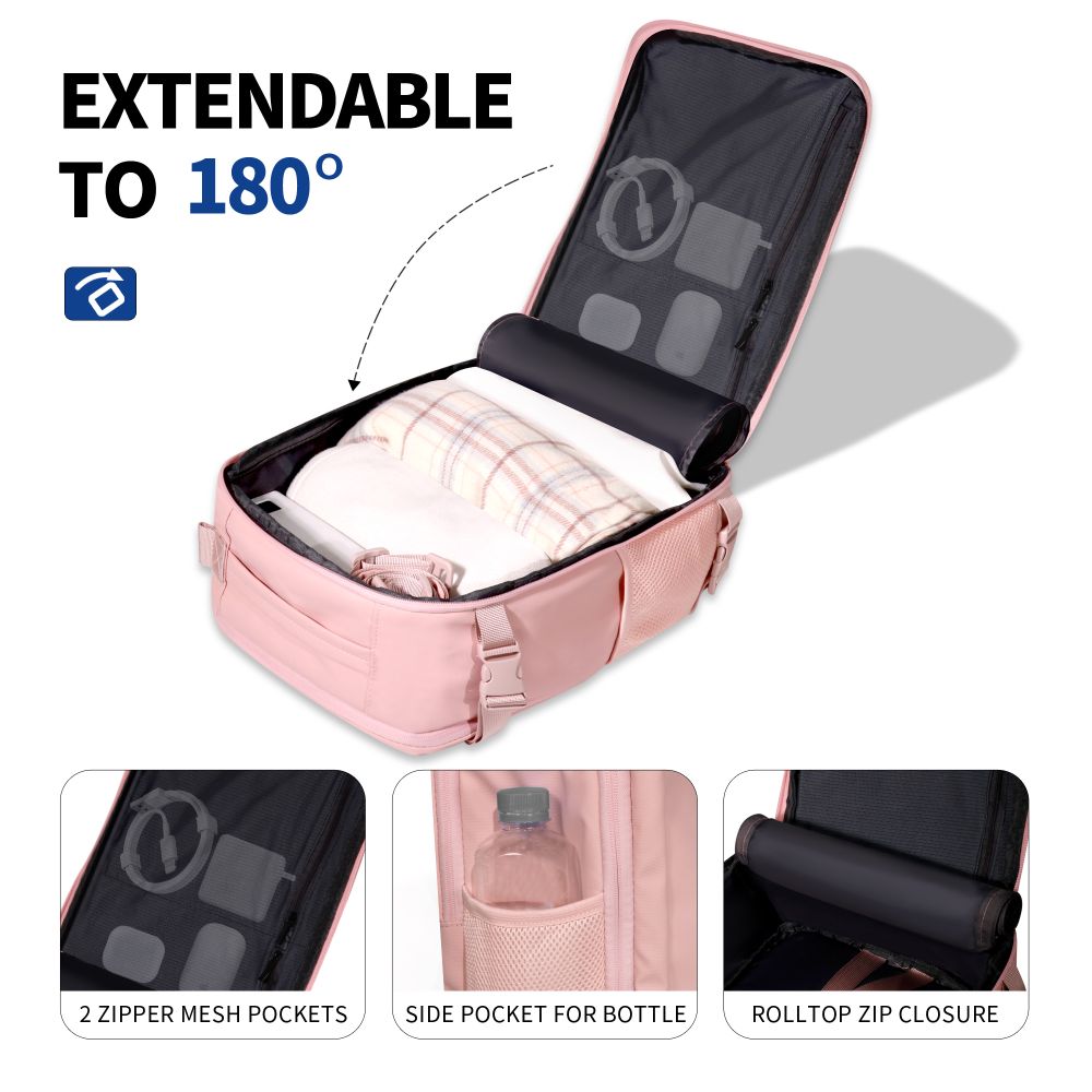 Tech-Protect Defender S50 Backpack for Ryanair &amp; Wizzar, 20L Laptop - Pink_5
