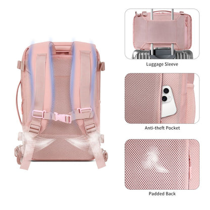 Tech-Protect Defender S50 Backpack for Ryanair &amp; Wizzar, 20L Laptop - Pink_6