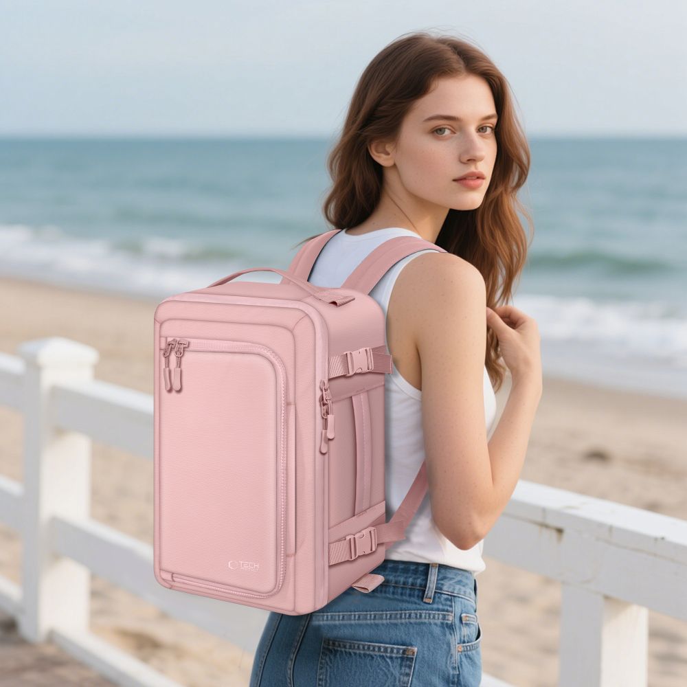 Tech-Protect Defender S50 Backpack for Ryanair &amp; Wizzar, 20L Laptop - Pink_8