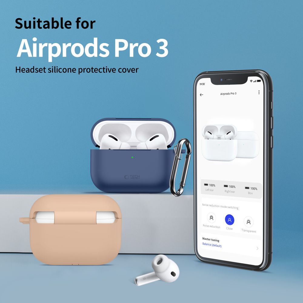 Tech-Protect Silicone Hook Case for AirPods Pro 3 - Black_4