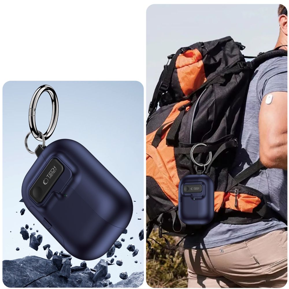 Tech-Protect Slim Hook Case for AirPods Pro 3 - Navy Blue_9
