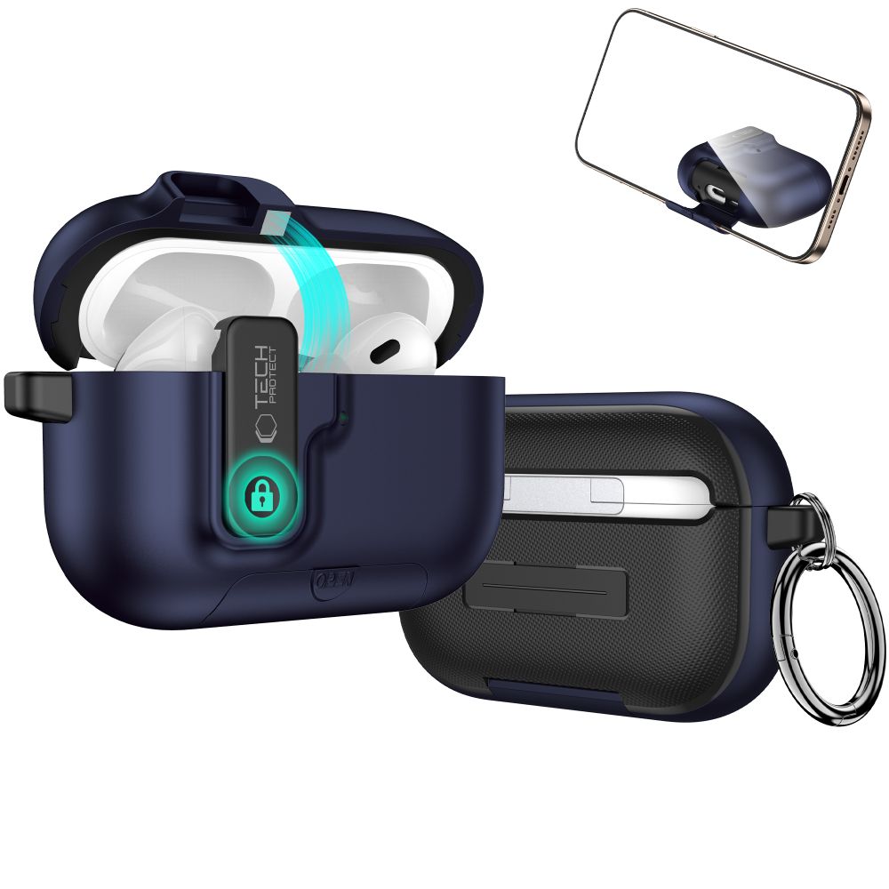 Tech-Protect Slim Hook Case for AirPods Pro 3 - Navy Blue_3