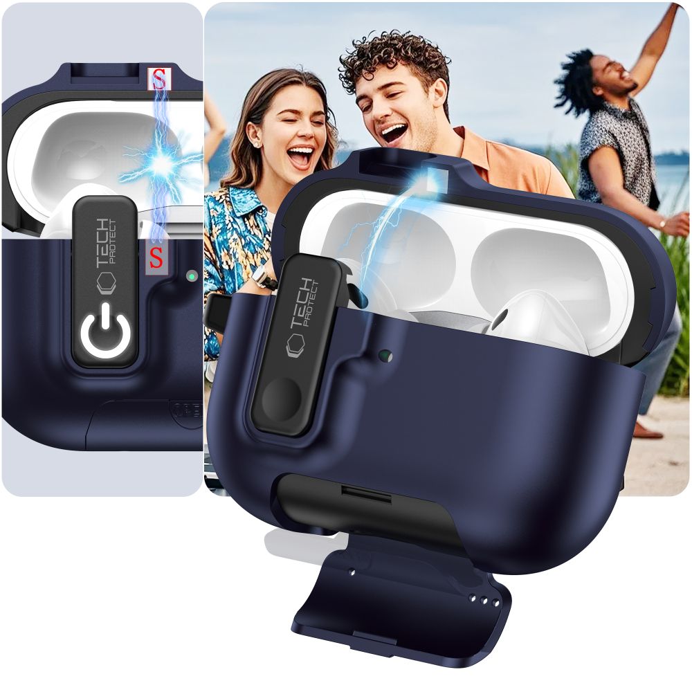 Tech-Protect Slim Hook Case for AirPods Pro 3 - Navy Blue_8