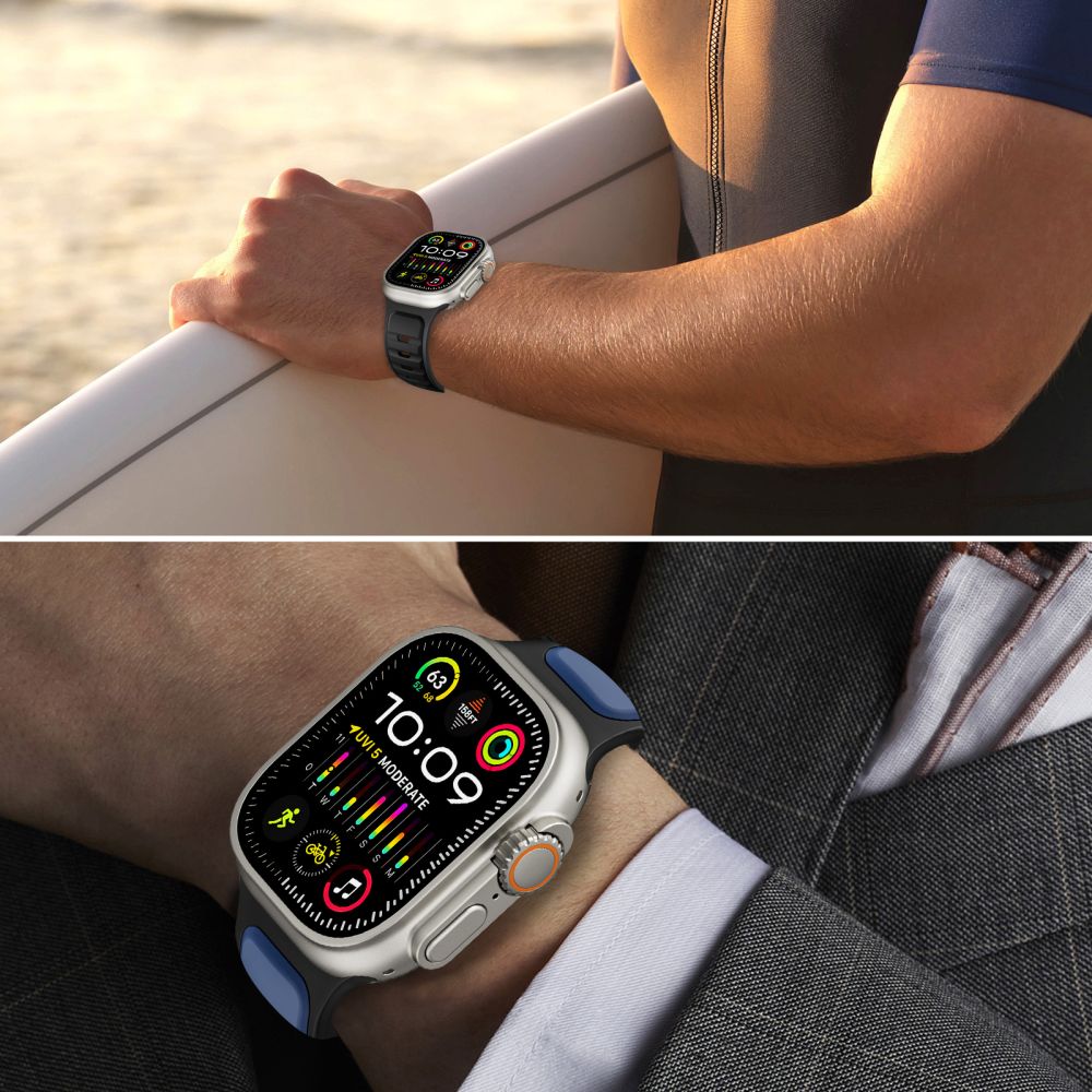 Tech-Protect IconBand Line Strap for Apple Watch 44 / 45 / 46 / 49 mm - Black and Orange_6