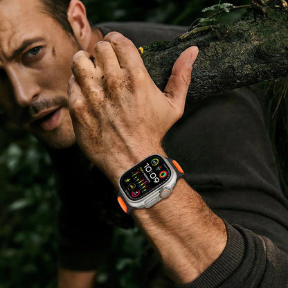 Tech-Protect IconBand Line Strap for Apple Watch 44 / 45 / 46 / 49 mm - Black and Orange_7