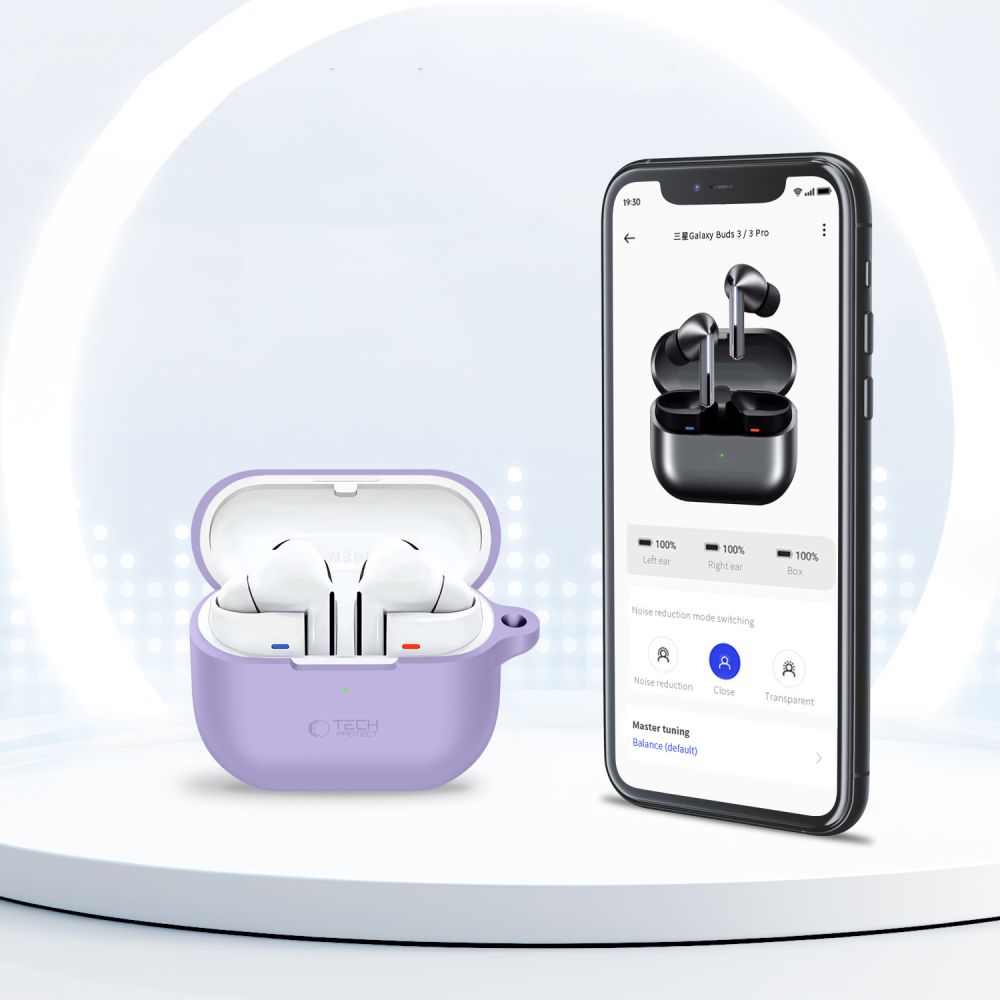 Tech-Protect Silicone Hook Case for Samsung Galaxy Buds 3 / 3 FE / 3 Pro - Purple_4