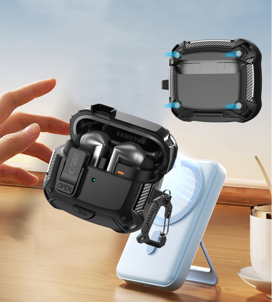Tech-Protect Silicone Hook Case for Samsung Galaxy Buds 3 / 3 FE / 3 Pro - Black_7