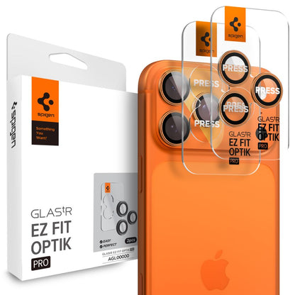 Camera Lens Protector Spigen GlastR EZ FIT Optik Pro for Apple iPhone 17 Pro Max / 17 Pro, 2-Pack, Orange AGL10123_0