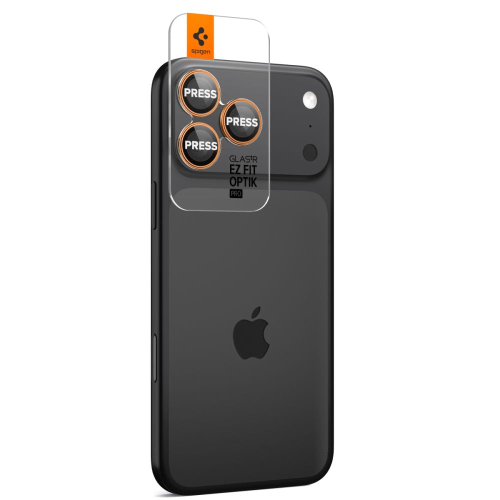 Camera Lens Protector Spigen GlastR EZ FIT Optik Pro for Apple iPhone 17 Pro Max / 17 Pro, 2-Pack, Orange AGL10123_5