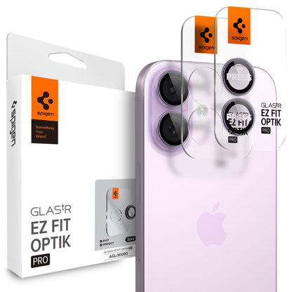 Spigen Optik Pro GLAS.TR ”EZ FIT” Camera Cover 2-pack for iPhone 16 / 16 Plus / 17 - Purple_0