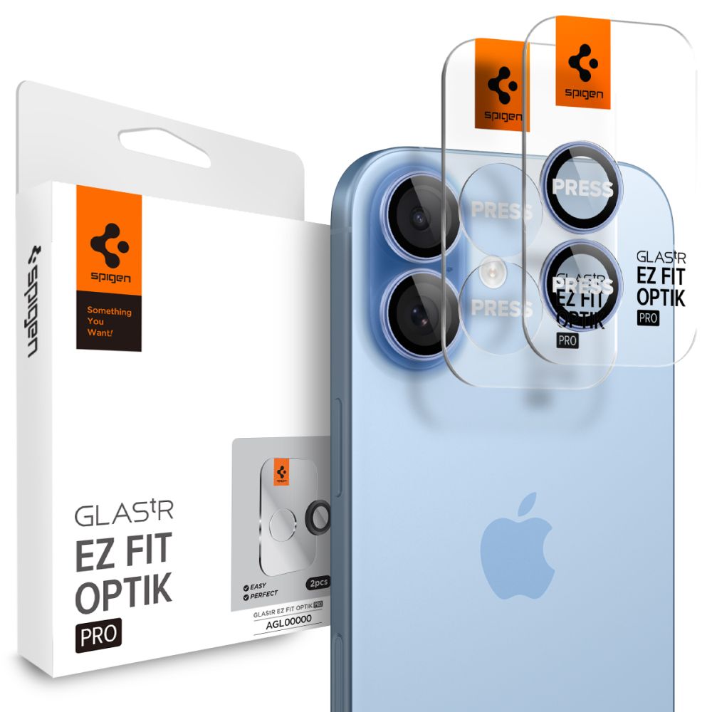 Spigen Optik Pro GLAS.TR ”EZ FIT” Camera Cover 2-pack for iPhone 16 / 16 Plus / 17 - Blue_0