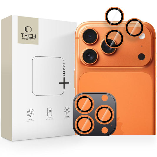 Tech-Protect Camring Fit+ Camera Cover for iPhone 14 Pro / Max / 15 Pro / Max / 16 Pro / Max / 17 Pro / Max - Orange_0
