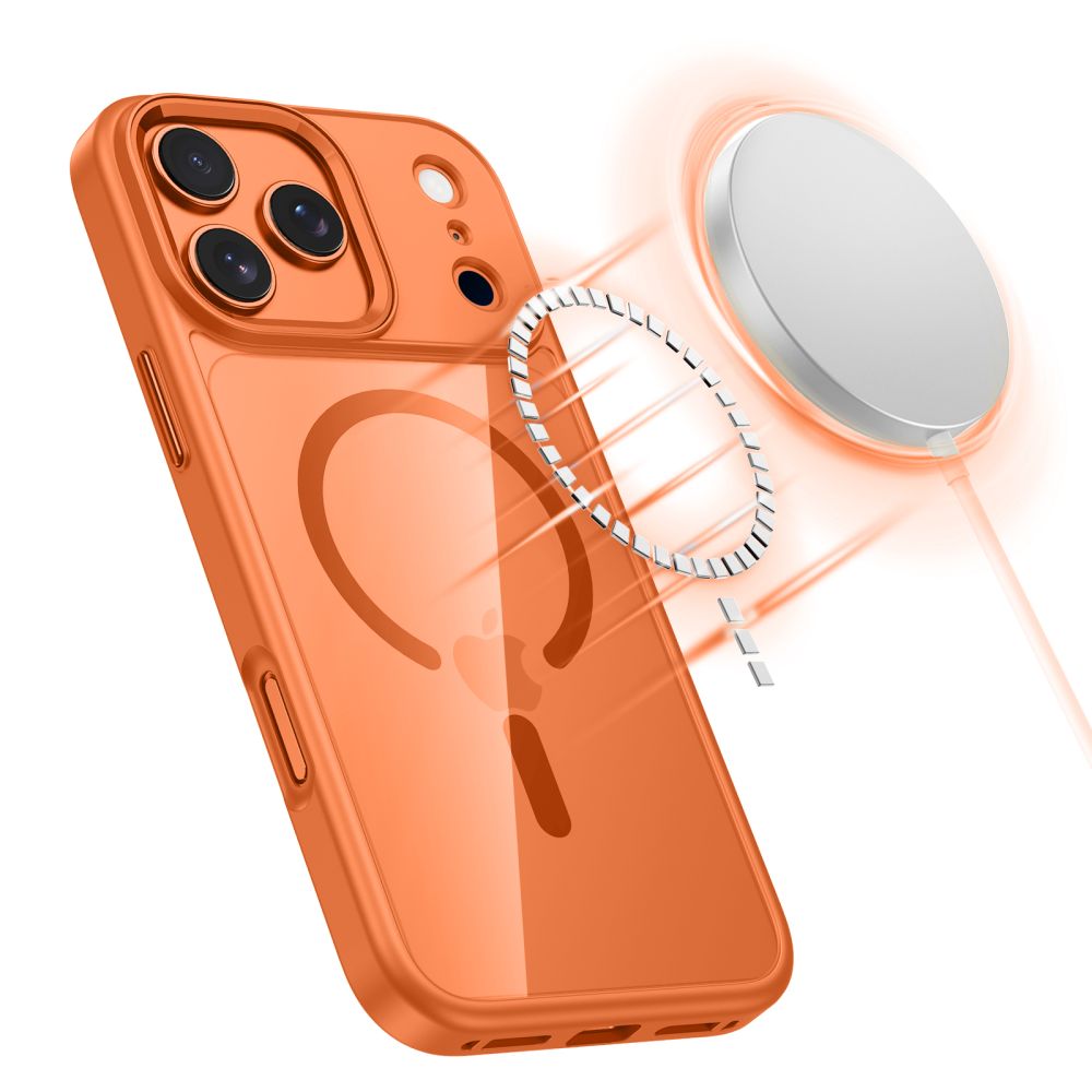 Tech-Protect MagMat MagSafe Case for iPhone 17 Pro - Transparent Orange_1