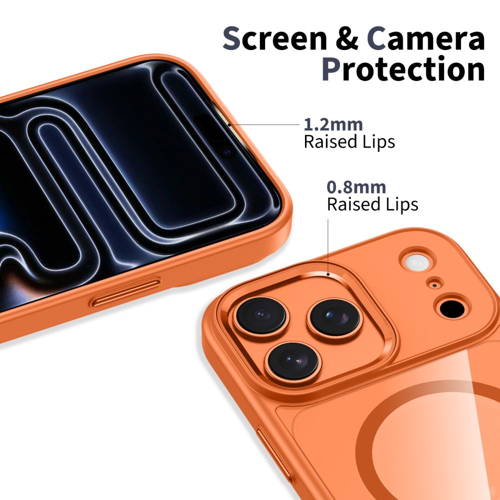 Tech-Protect MagMat MagSafe Case for iPhone 17 Pro - Transparent Orange_2