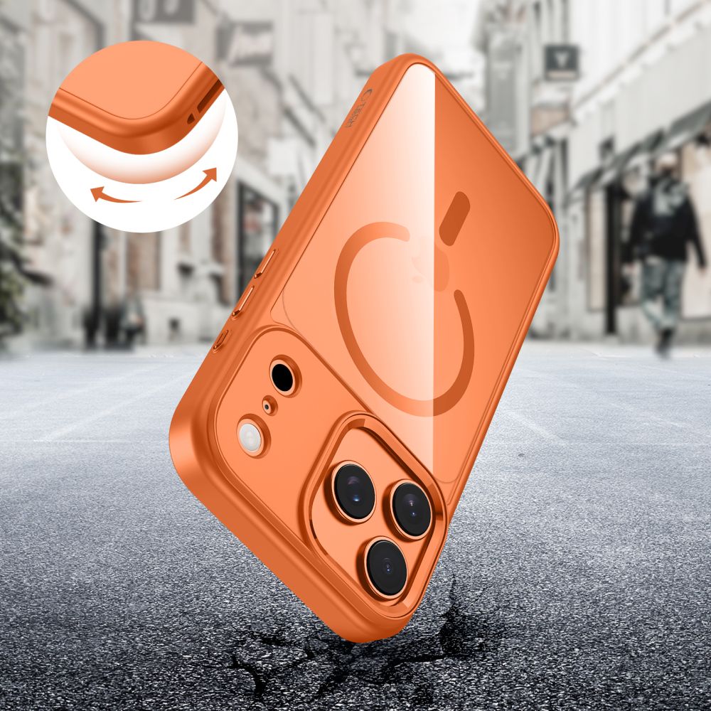 Tech-Protect MagMat MagSafe Case for iPhone 17 Pro - Transparent Orange_4