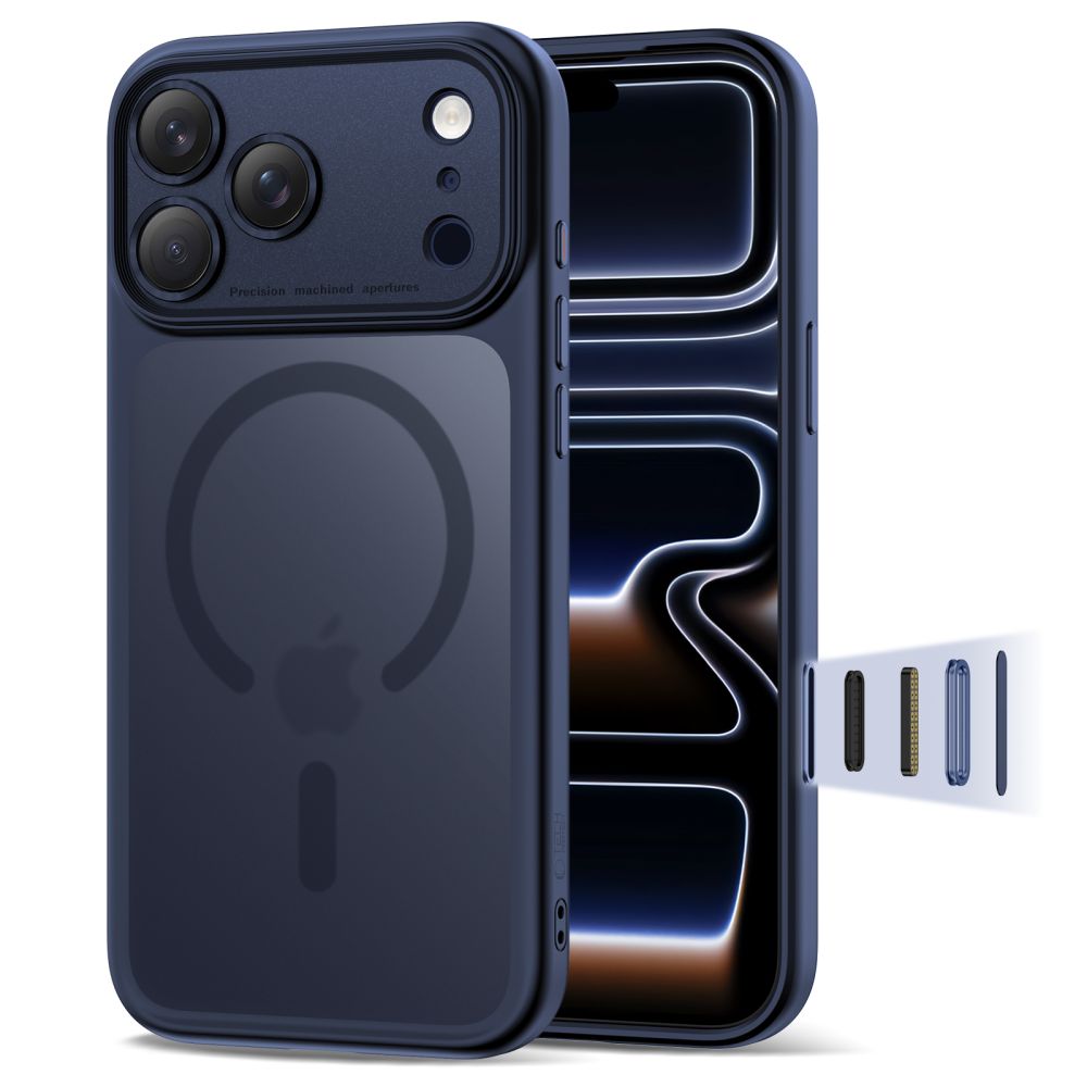Tech-Protect Magpeak Magsafe CC Case for iPhone 17 Pro Max - Matte Navy Blue_0