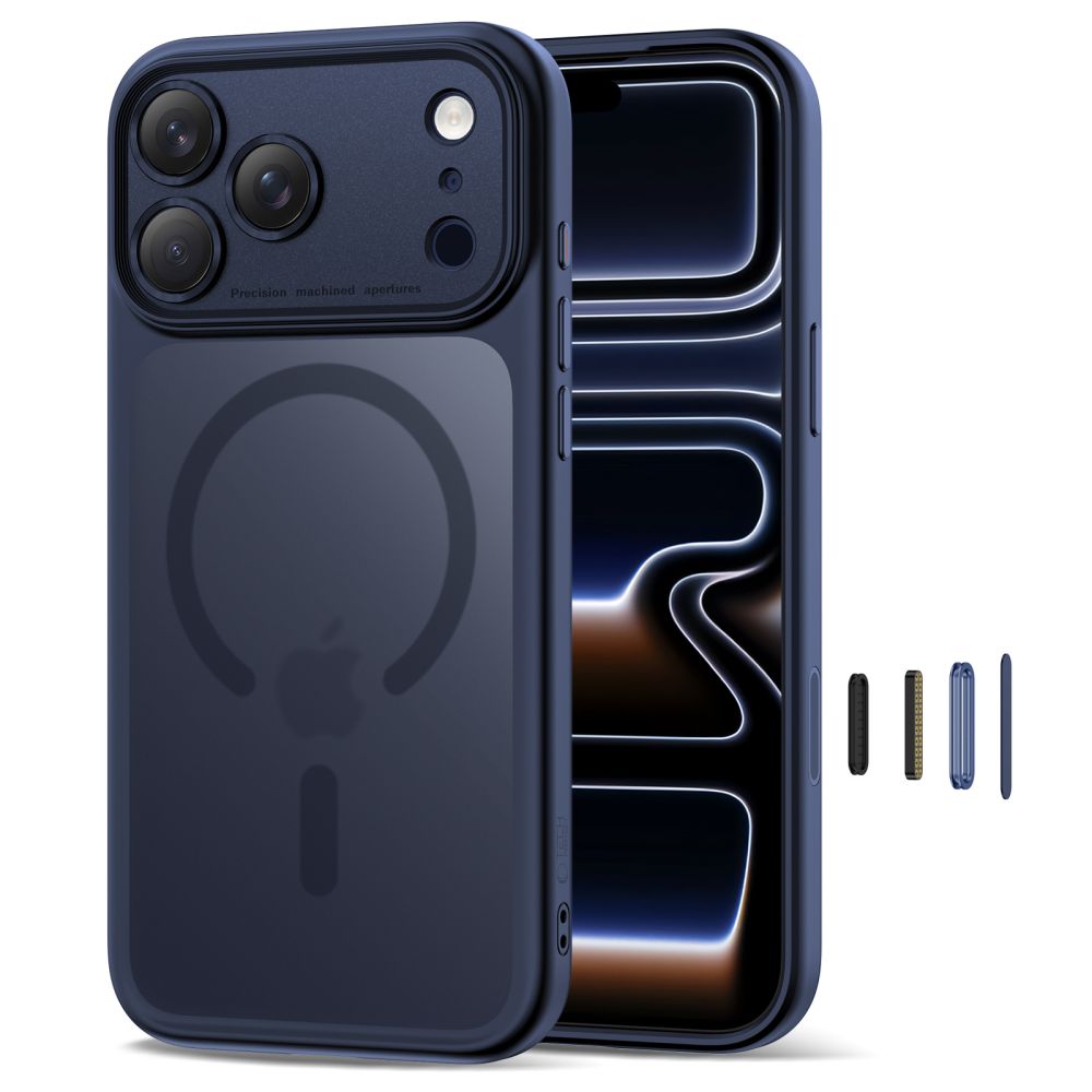 Tech-Protect Magpeak Magsafe CC Case for iPhone 17 Pro Max - Matte Navy Blue_1