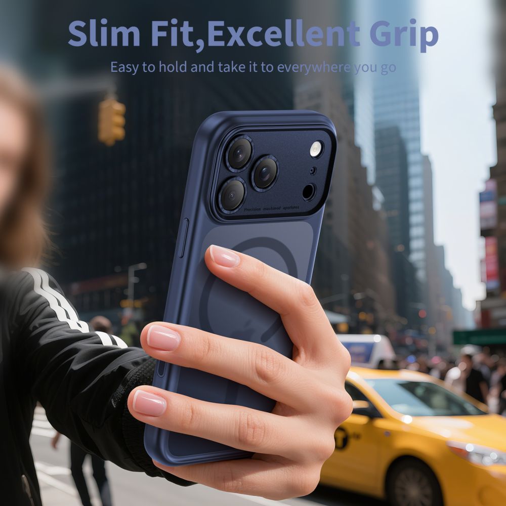 Tech-Protect Magpeak Magsafe CC Case for iPhone 17 Pro Max - Matte Navy Blue_4
