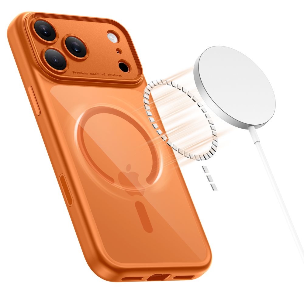 Tech-Protect Magpeak Magsafe CC Case for iPhone 17 Pro - Transparent Orange_2