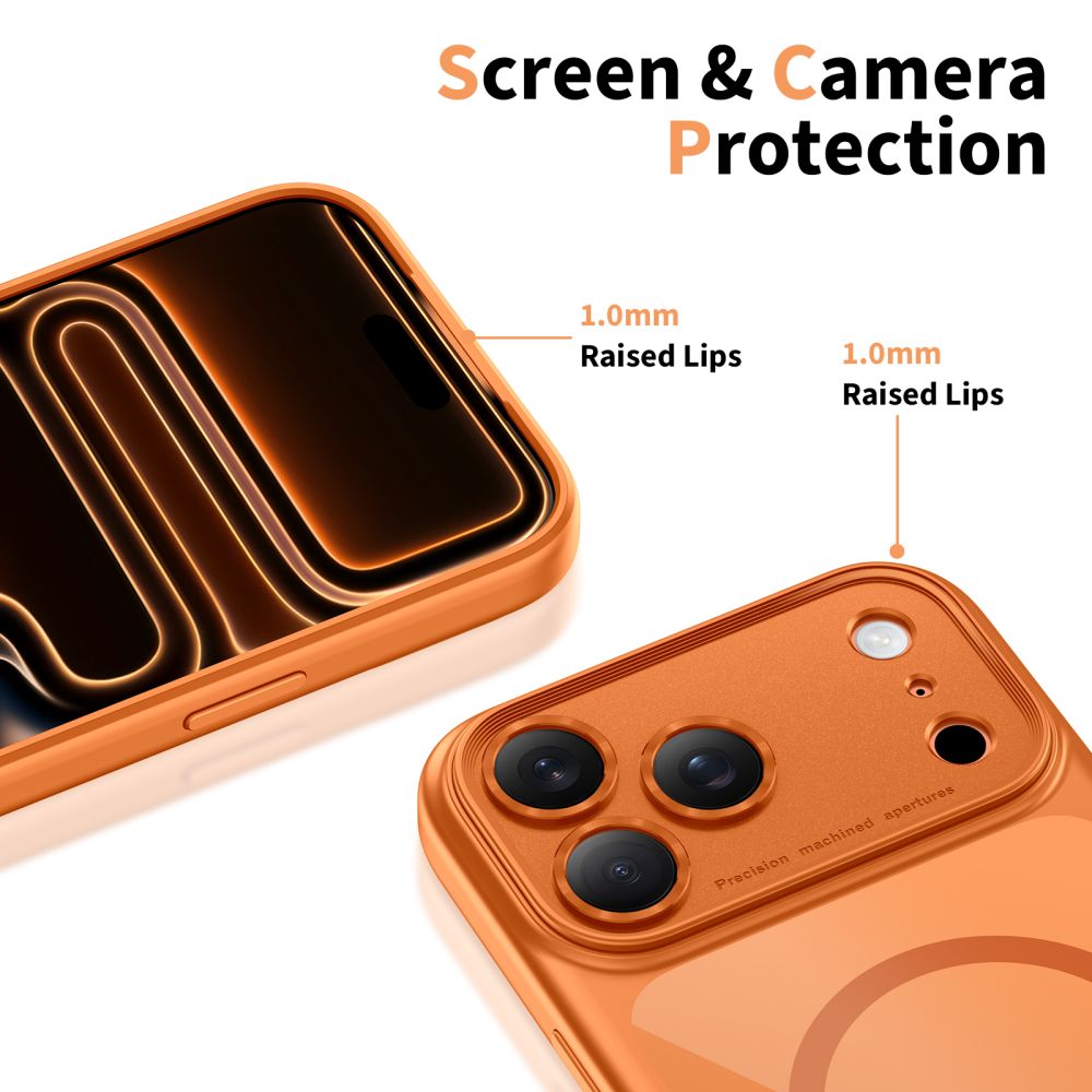 Tech-Protect Magpeak Magsafe CC Case for iPhone 17 Pro - Transparent Orange_3