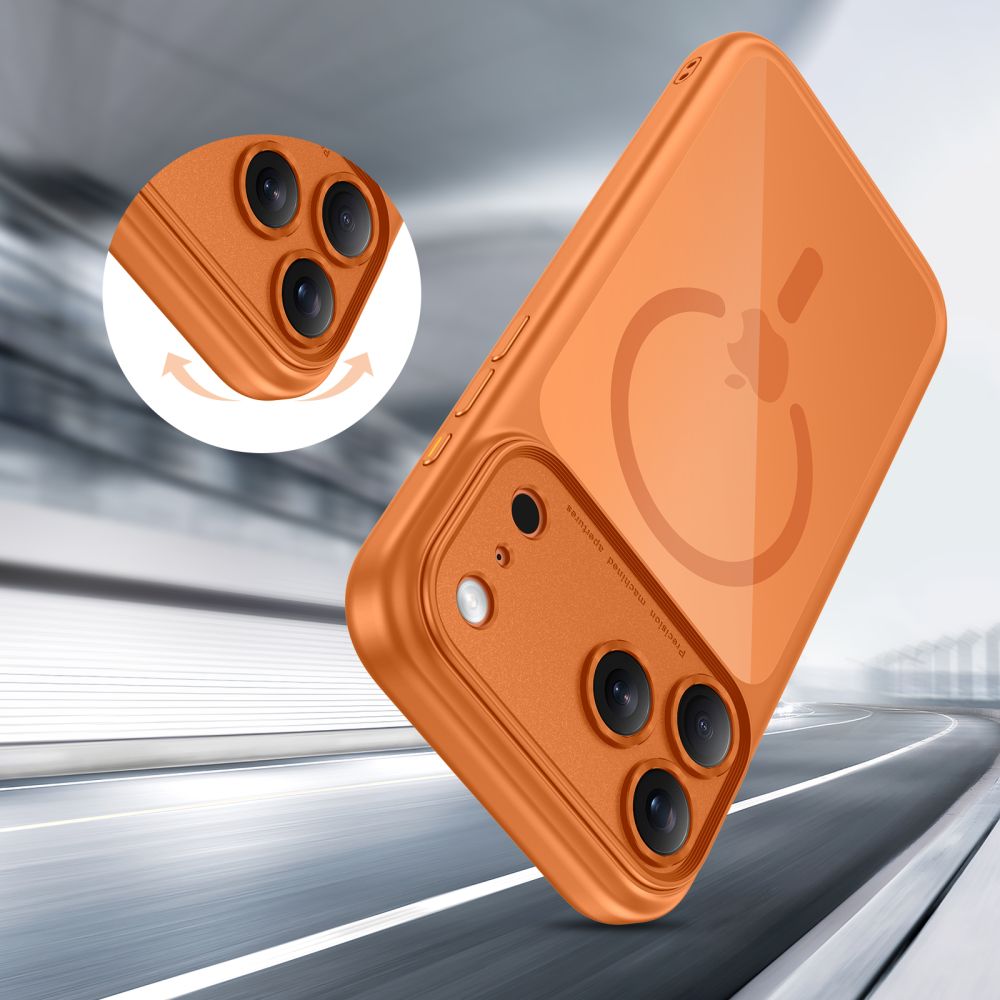 Tech-Protect Magpeak Magsafe CC Case for iPhone 17 Pro - Transparent Orange_5
