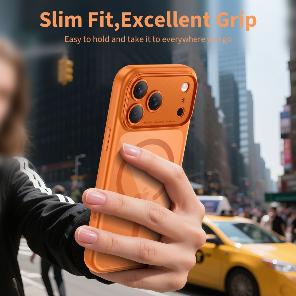 Tech-Protect Magpeak Magsafe CC Case for iPhone 17 Pro Max - Transparent Orange_4