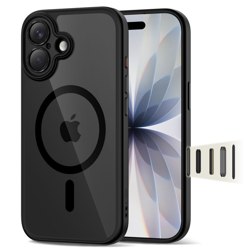 Tech-Protect Magpeak Magsafe CC Case for iPhone 17 - Clear Black_0