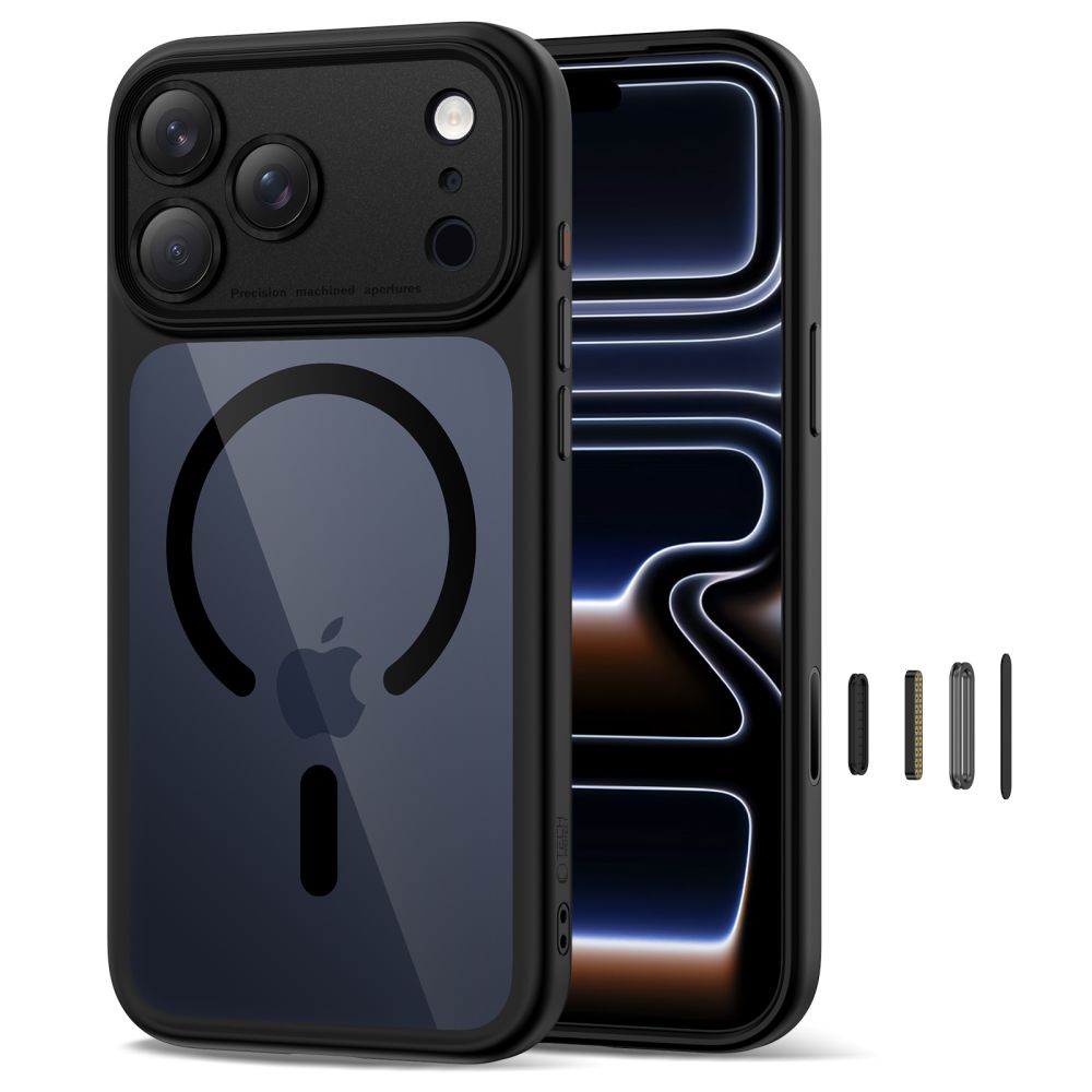 Tech-Protect Magpeak Magsafe CC Case for iPhone 17 Pro - Clear Black_1