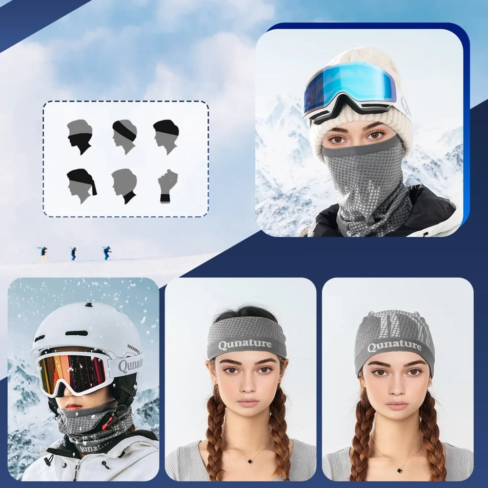 Qunature 11230014001 ski scarf, sports bandana, universal size - gray_2