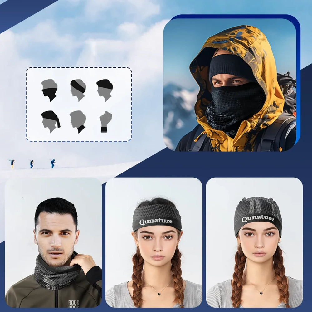 Qunature 11230014002 ski scarf, sports bandana, universal size - black_2