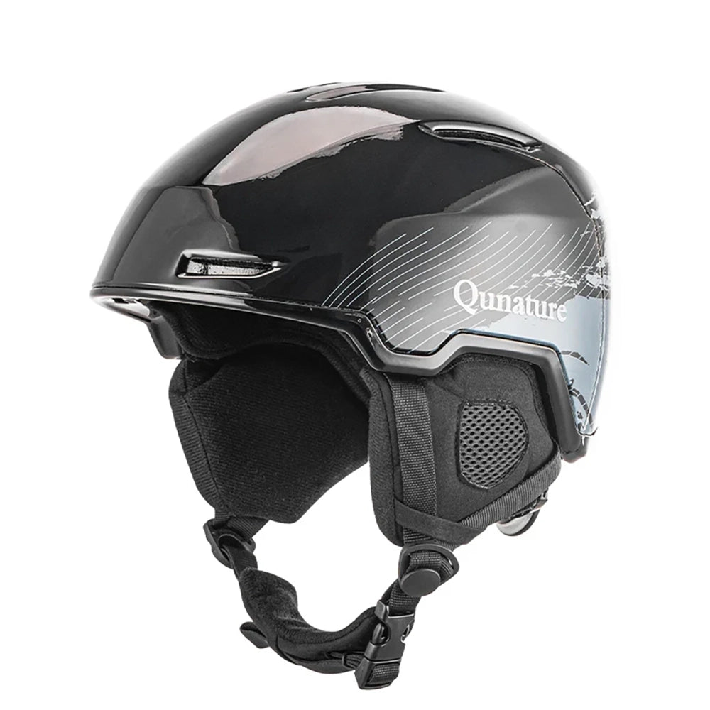 Qunature 10130003004 Ski Helmet with Earmuffs for Snowboard 54-58 cm - Black_0