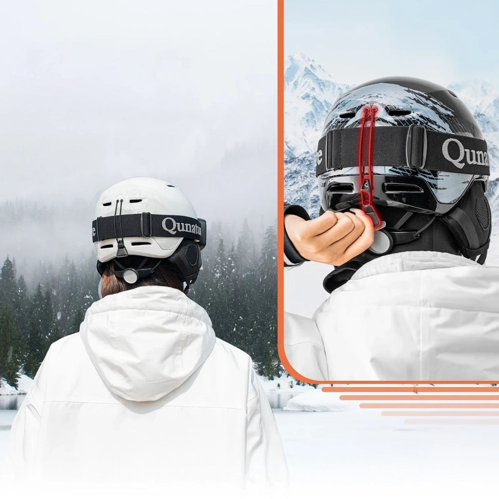 Qunature 10130003004 Ski Helmet with Earmuffs for Snowboard 54-58 cm - Black_2