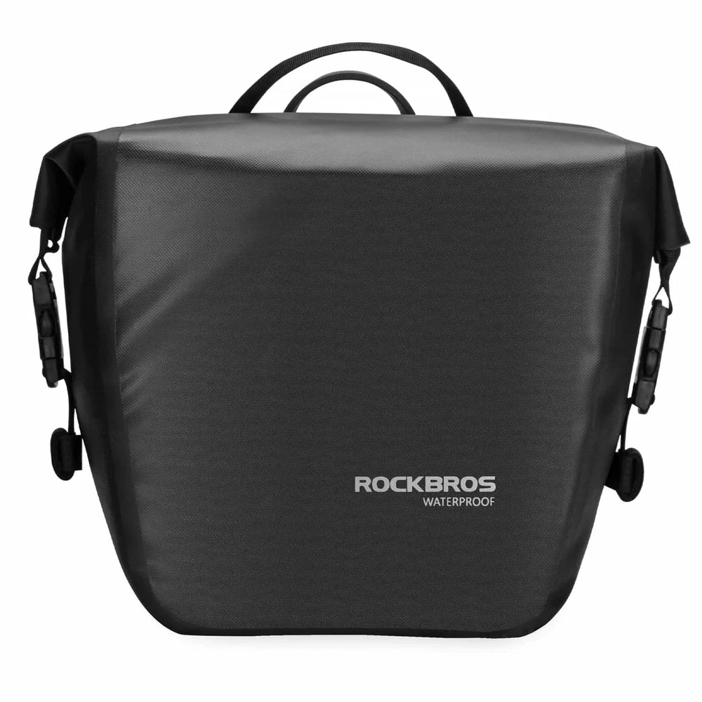 Rockbros AS-003-1BK waterproof bicycle bag with shoulder strap, front/rear mounting, 10-14l - black_0