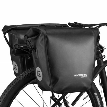 Rockbros AS-003-1BK waterproof bicycle bag with shoulder strap, front/rear mounting, 10-14l - black_2
