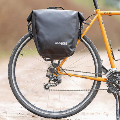 Rockbros AS-003-1BK waterproof bicycle bag with shoulder strap, front/rear mounting, 10-14l - black_3