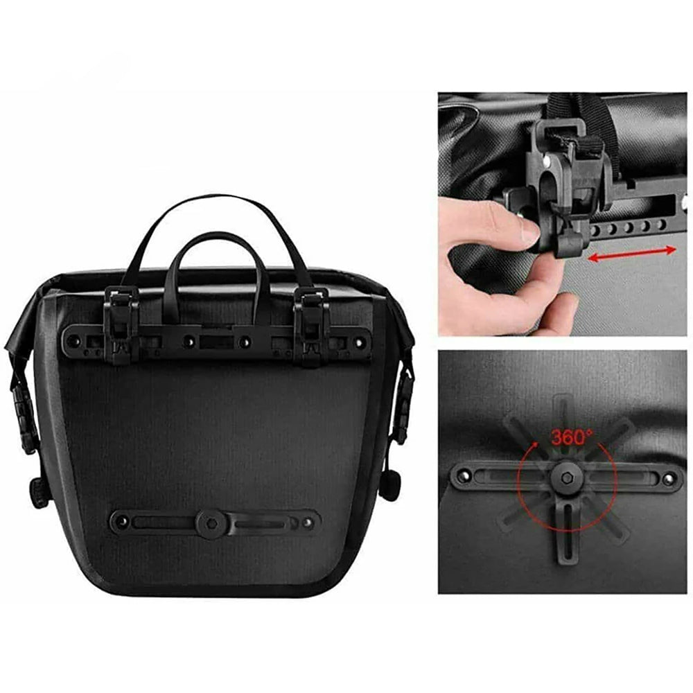 Rockbros AS-003-1BK waterproof bicycle bag with shoulder strap, front/rear mounting, 10-14l - black_4