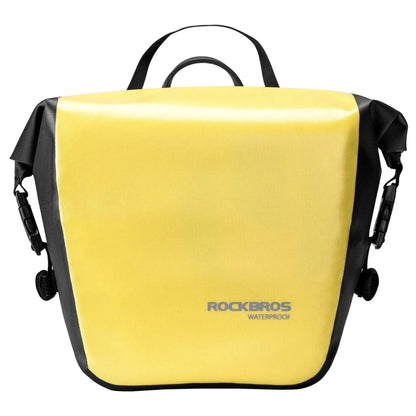 Rockbros AS-003-1Y waterproof bicycle bag with shoulder strap, front/rear mounting, 10-14l - yellow_0