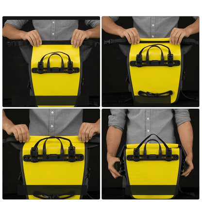 Rockbros AS-003-1Y waterproof bicycle bag with shoulder strap, front/rear mounting, 10-14l - yellow_3