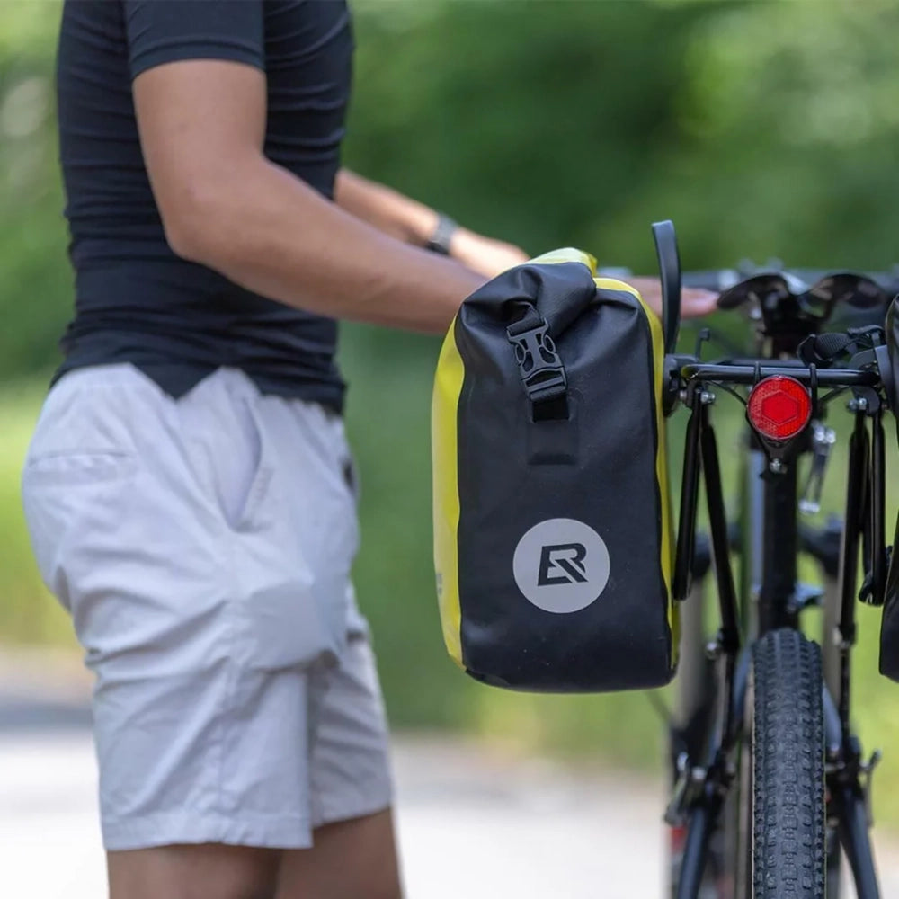 Rockbros AS-003-1Y waterproof bicycle bag with shoulder strap, front/rear mounting, 10-14l - yellow_6