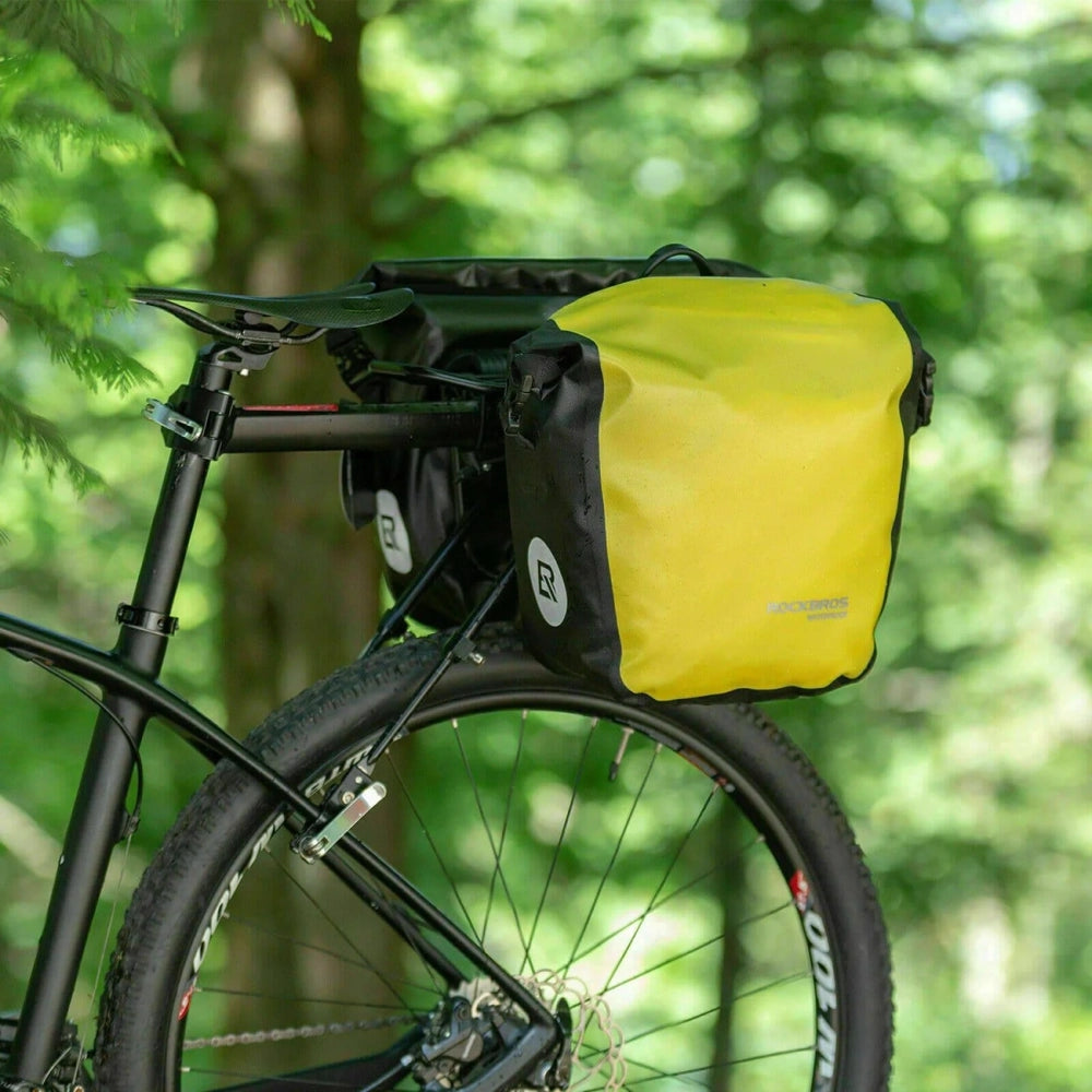 Rockbros AS-003-1Y waterproof bicycle bag with shoulder strap, front/rear mounting, 10-14l - yellow_7