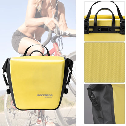 Rockbros AS-003-1Y waterproof bicycle bag with shoulder strap, front/rear mounting, 10-14l - yellow_8