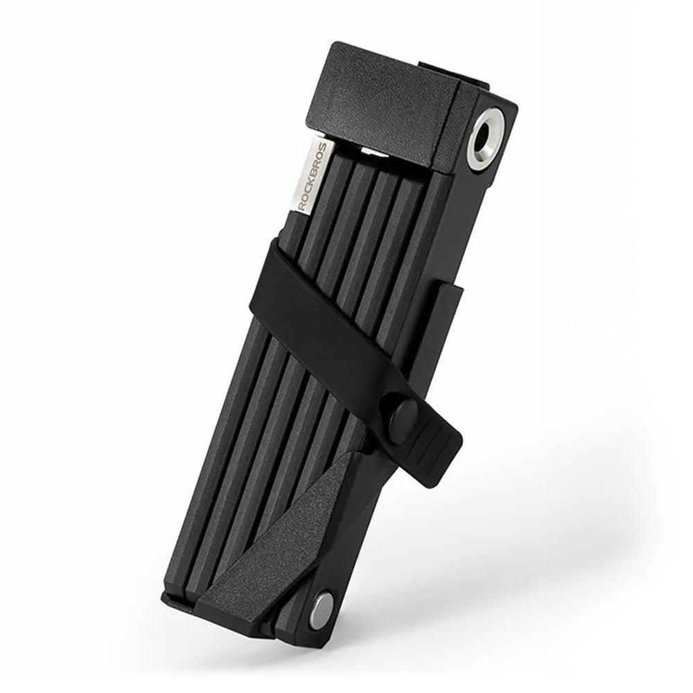 Rockbros 32140003001 foldable bicycle lock with key and handle, 68cm - black_0