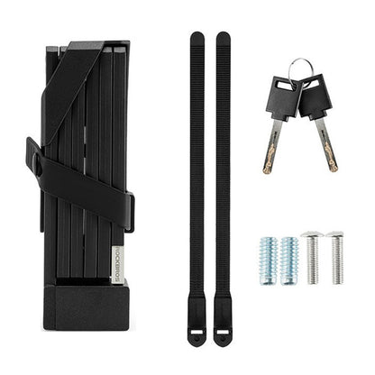 Rockbros 32140003001 foldable bicycle lock with key and handle, 68cm - black_1