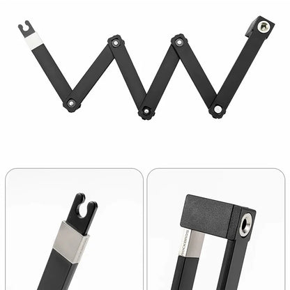 Rockbros 32140003001 foldable bicycle lock with key and handle, 68cm - black_4